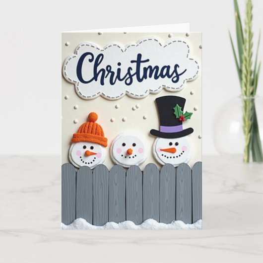 クリスマスの雪だるま ホリデーカード カード (正面)