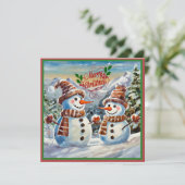 クリスマスの雪だるま、メリークリスマス シーズンカード (スタンド正面)