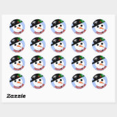 クリスマスの雪だるま ラウンドシール (シート)