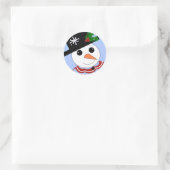 クリスマスの雪だるま ラウンドシール (バッグ)