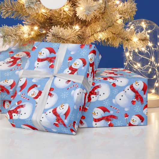 クリスマスの雪だるま ラッピングペーパー (クリスマス)
