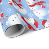 クリスマスの雪だるま ラッピングペーパー (ロールコーナー)