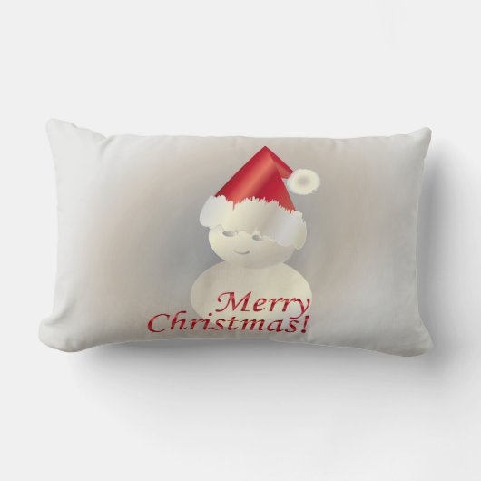 クリスマスの雪だるま ランバークッション (正面)