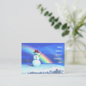 クリスマスの雪だるま 名刺 (スタンド正面)