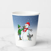 クリスマスの雪だるま 紙コップ (裏面)