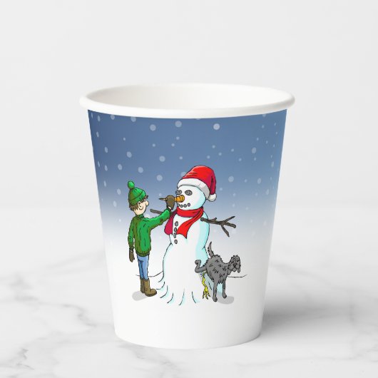 クリスマスの雪だるま 紙コップ (正面)