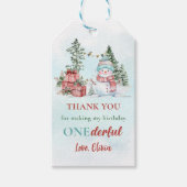 クリスマスの雪だるま 誕生日おめでとう ギフトタグ (正面)