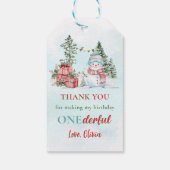 クリスマスの雪だるま 誕生日おめでとう ギフトタグ (裏面)