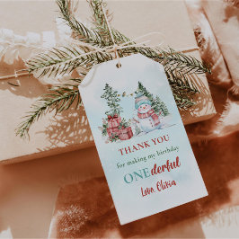 クリスマスの雪だるま 誕生日おめでとう ギフトタグ