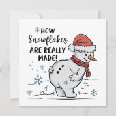 クリスマスの雪だるま 雪の結晶は本当にどのように作られるのか シーズンカード (正面)