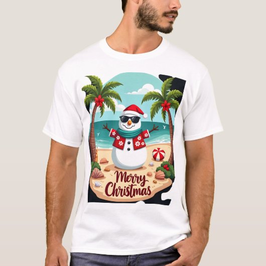 クリスマスの雪だるま（2） Tシャツ (正面)