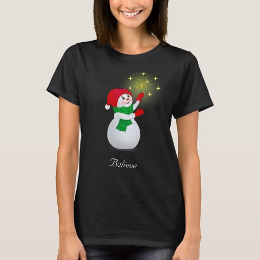 クリスマスの雪だるま Tシャツ (正面)