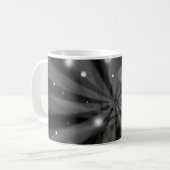 クリスマスの雪とスターバスト コーヒーマグカップ (正面左)