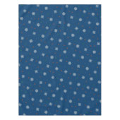 クリスマスの雪とドットのパターン テーブルクロス (正面)