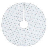 クリスマスの雪とドットのパターン ブラッシュドポリエステルツリースカート (正面)