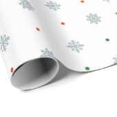 クリスマスの雪とドットのパターン ラッピングペーパー (ロールコーナー)