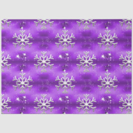 クリスマスの雪と星を紫 薄葉紙
