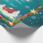 クリスマスの雪と願いパーソナライズされた、 ラッピングペーパー (角)