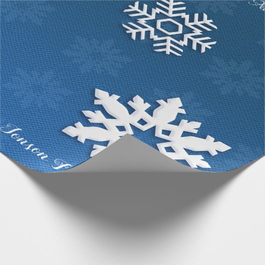クリスマスの雪と願いパーソナライズされた、 ラッピングペーパー (角)