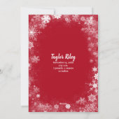 クリスマスの雪のかけら写真の誕生アナウンス シーズンカード (裏面)