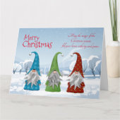 クリスマスの雪のように緑の赤い格言 カード (正面)