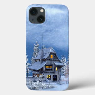 クリスマスの雪のギンガーブレッドハウス iPhone 13ケース