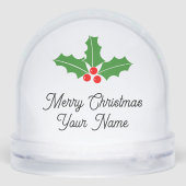 クリスマスの雪のグローブカスタムで写真と文字 (裏面)