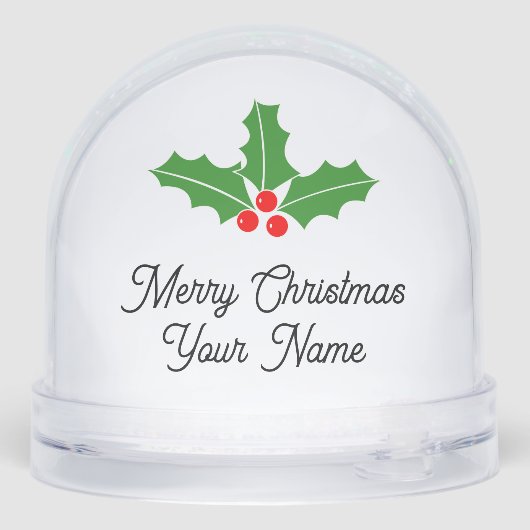 クリスマスの雪のグローブカスタムで写真と文字 (裏面)