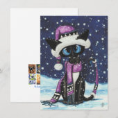クリスマスの雪のシャム猫 冬 (正面/裏面)