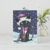 クリスマスの雪のシャム猫 冬 (スタンド正面)