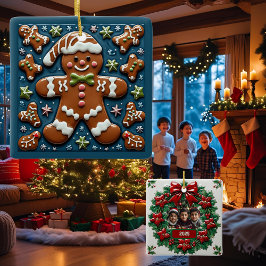 クリスマスの雪のジンジャーマン オーダーメイド セラミックオーナメント