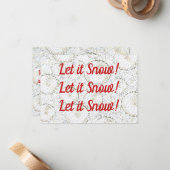 クリスマスの雪のフラットなメモカード ノートカード (正面/裏面インサイチュ)