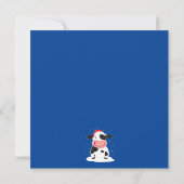 クリスマスの雪の中で幸せなホルスタイン牛 (裏面)