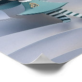クリスマスの雪の中の切り絵のエルフ  ポスター (角)