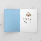 クリスマスの雪の中の雪だるま カード (内部)
