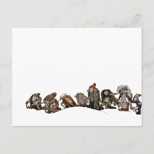 クリスマスの雪の中を行進 シーズンポストカード (正面)