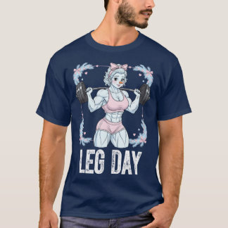 クリスマスの雪の女性愛好家 下半身トレーニングの日 ジム Tシャツ