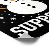 クリスマスの雪の日を応援する人 スノーフレーク スノーマン 楽しい ポスター (角)
