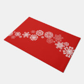 クリスマスの雪の模様 ドアマット (アングル)