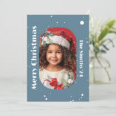 クリスマスの雪の結晶とミントルートの写真 シーズンカード (スタンド正面)