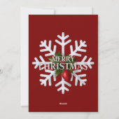 クリスマスの雪の結晶と赤い実 シーズンカード (裏面)