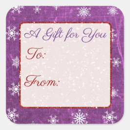 クリスマスの雪の結晶のステッカー行き来 スクエアシール