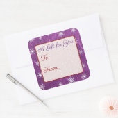 クリスマスの雪の結晶のステッカー行き来 スクエアシール (封筒)