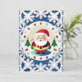 クリスマスの雪の結晶のパターン 招待状 (スタンド正面)