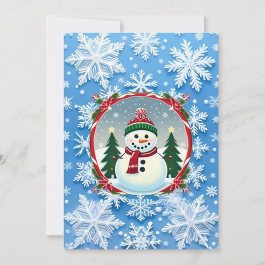 クリスマスの雪の結晶のパターン 招待状 (正面)
