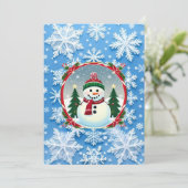 クリスマスの雪の結晶のパターン 招待状 (スタンド正面)
