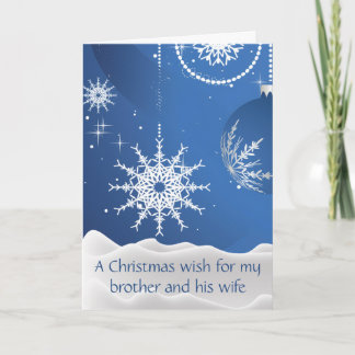 クリスマスの雪の結晶の兄と義理の姉のためのカード カード