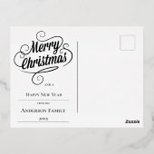 クリスマスの雪の結晶の写真 | ティール 箔シーズンポストカード (裏面)