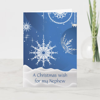 クリスマスの雪の結晶カード 甥っ子用 カード