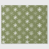 クリスマスの雪の結晶グリーンの冬 ラッピングペーパー (フラット)